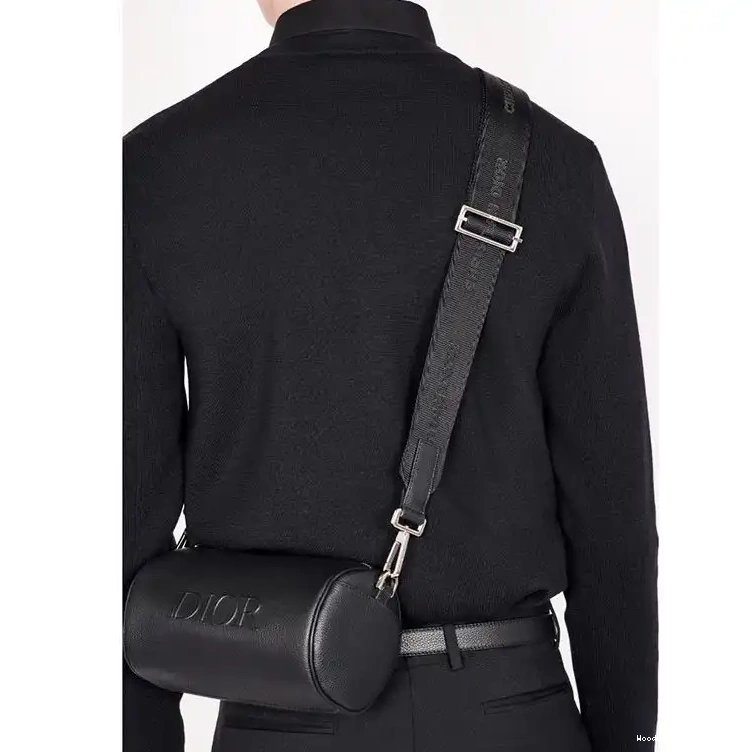 Cheap Calfskin Grained Dior Black Roller Messenger 0412 Hot Sale